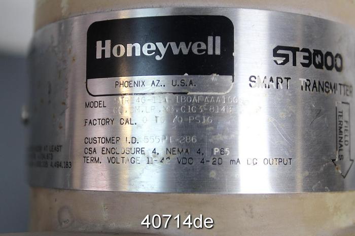 Used Honeywell ST300 Smart Transmitter, Model STR14G-11A-1B0AFAAA1000-CC,DM,LP,MB. C1C3-814B #40714