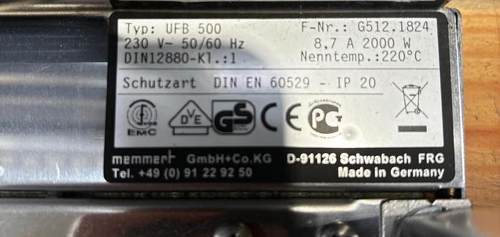 Used MEMMERT UFB 500N