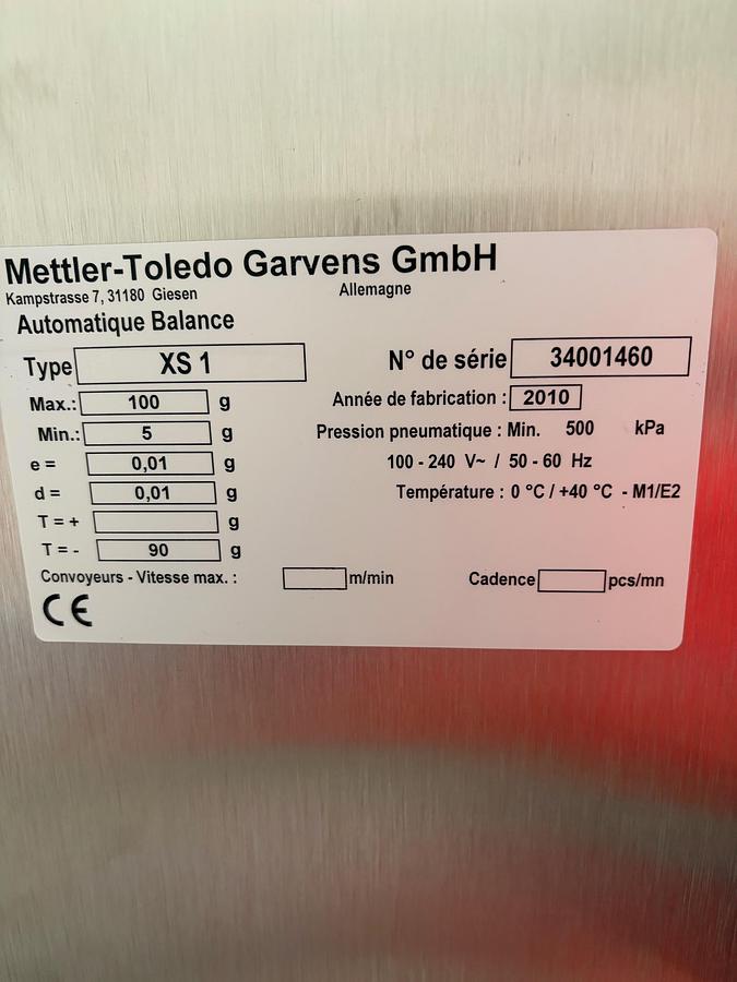Used 2010 METTLER TOLEDO XS1