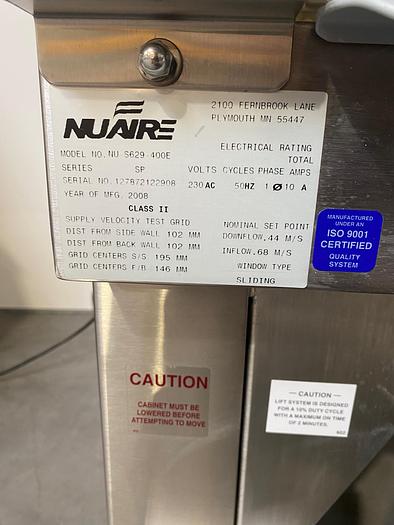 Used 2008 NUAIRE S629-400E