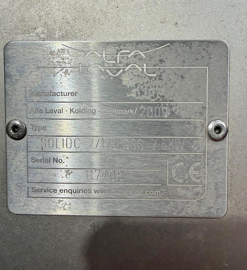 Used ALFA LAVAL  SOLID C 2 / 175 SSS