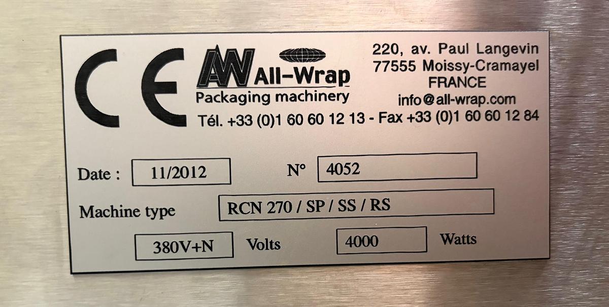 Used 2012 AW ALL WRAP RCN 270 / SP / SS RS