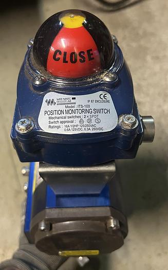 Used 2010 UNI-VALVE Stainless steel butterfly valve, DN50 - with WIRE MATIC 8 SR actuator and WM POSITION MONITORING SWITCH, ITS-100