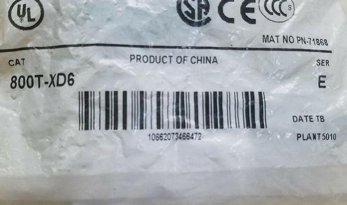 Allen Bradley 800T-XD6 Ser E Contact Block Mini Block 1 NC