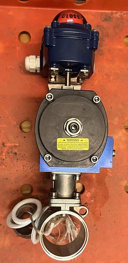 Used WM 8 SR actuator with stainless steel ball valve, type S69-ISO and position monitoring switch, type ITS-100