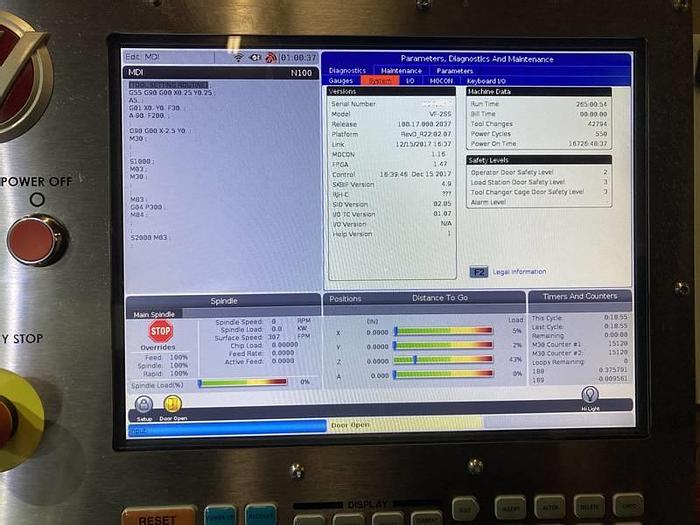 Used 2017 HAAS VF-2SS 4-Axis CNC Vertical Machining Center ***290 Cutting Hours***