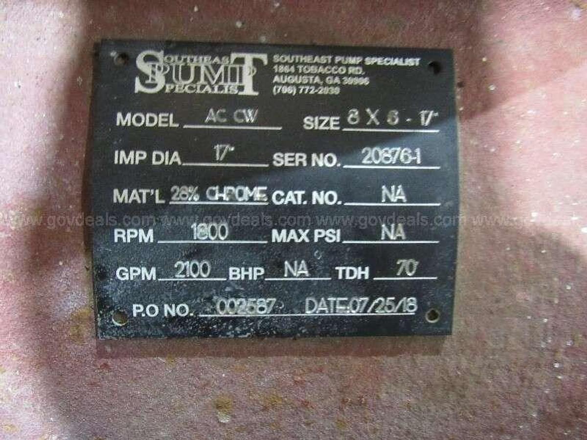 Used Pearce 8X6 Pump