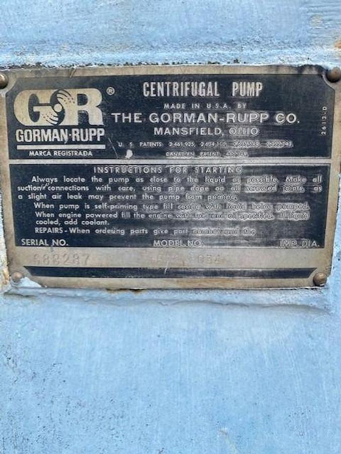 Used Portable Gorman Rupp Pump