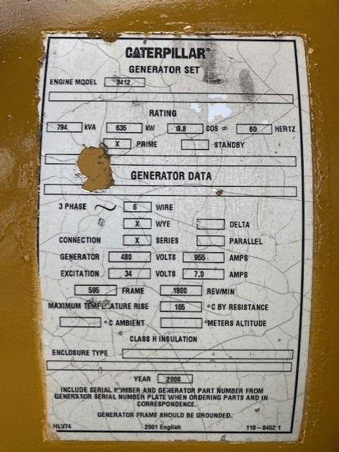 Used Cat 635KW GenSet