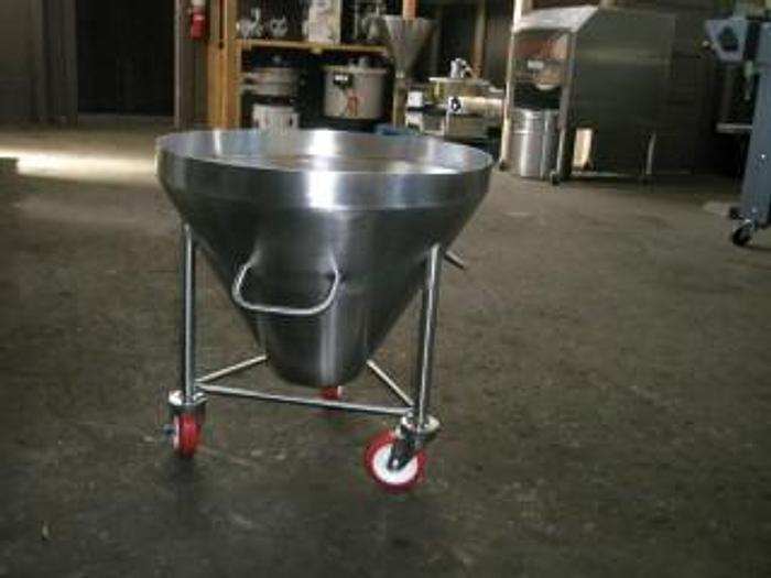 Used Hopper, 1.41 Cubic Feet, Stainless Steel, 22"X20", 10 Gallon, Transfer Pot (2) #S735025