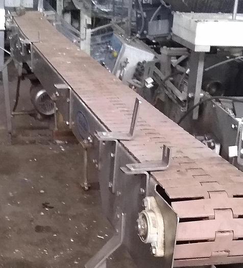 Used 7 1/2" x 9' Table top conveyor with stainless framing