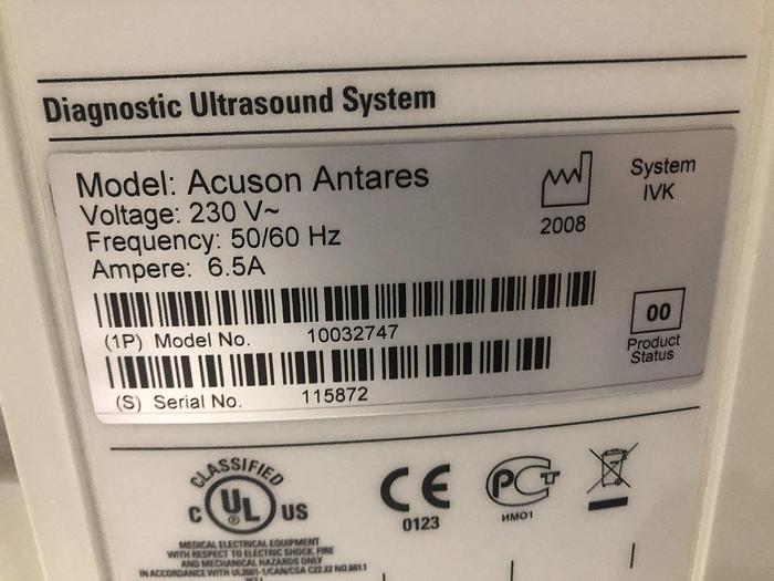 Gebraucht Siemens Acuson Antares Ultraschallsystem mit 2 Sonden