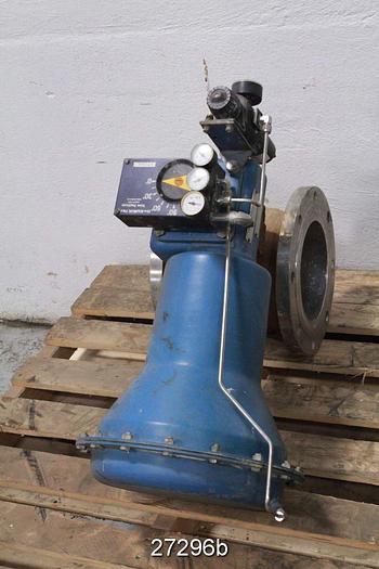 Used Dezurik Vball Valve, 8", 316 Body, 316 Stem, 316 Ball, Stainless Steel Seat. Cwp 285 Psi, Max Temperature 390°F, Positioner P1200, 0-60 Psi Spring Range Air To Open Actuator. Class 150. Split Body #27296