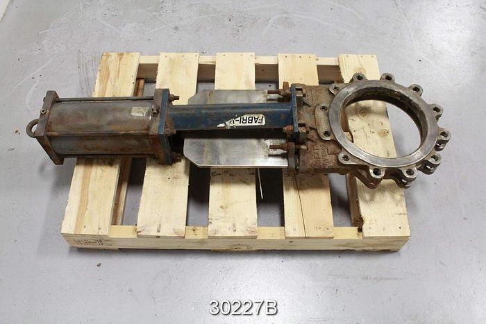Used Fabri 10" Air Operated V-Port Knife Gate Valve (Stainless Steel) #30227