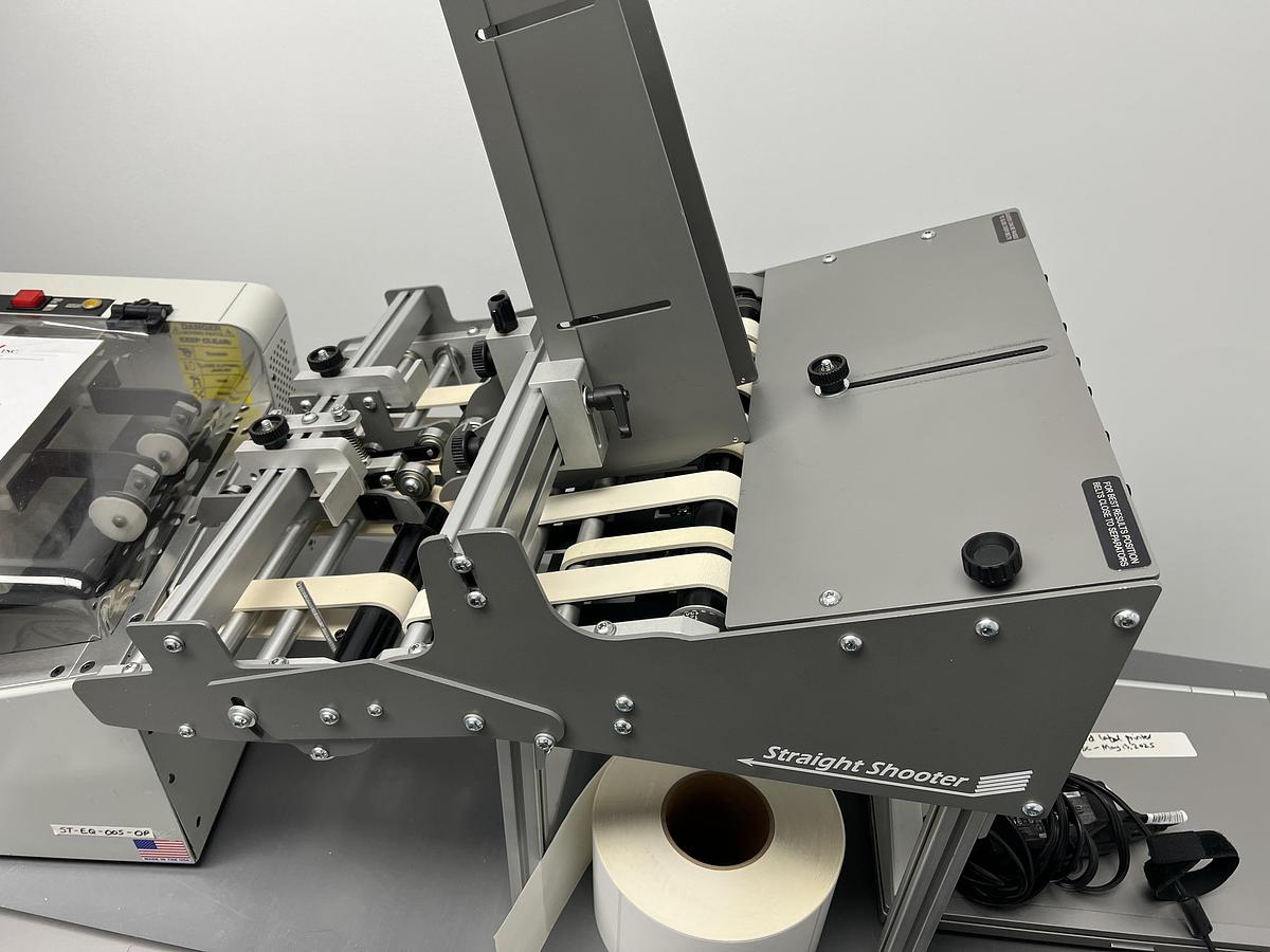Used Used Straight Shooter Friction Feeder, Model R-14E with Accufast P4 Printer