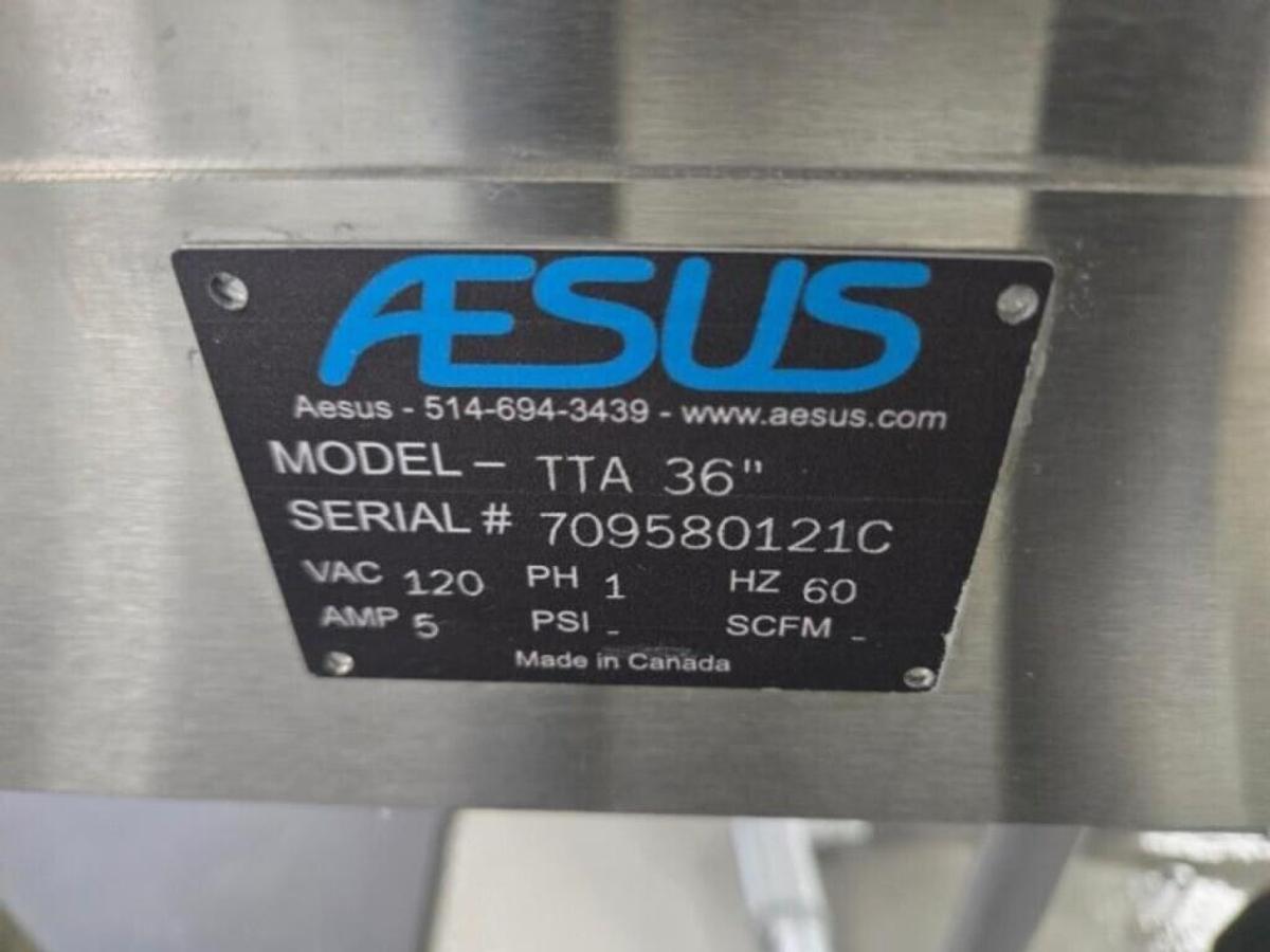 Used Used Aesus 36” Stainless Steel Accumulating Table, Model TTA-36
