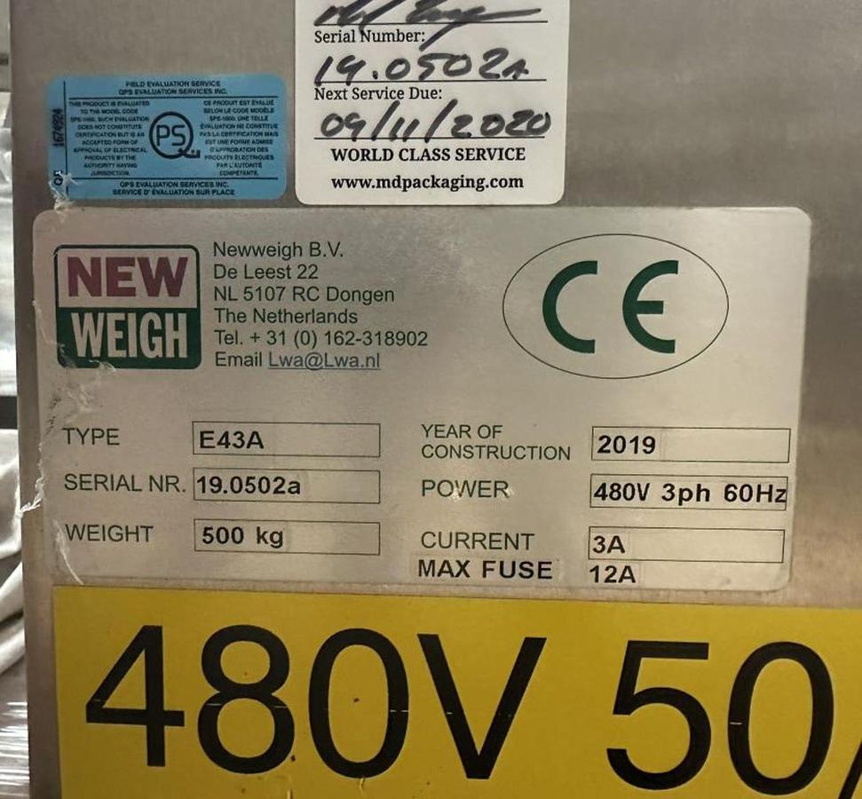 Used Used NewWeigh Single Head Linear New Weigh “Long Weigh” Filler, Model E43A