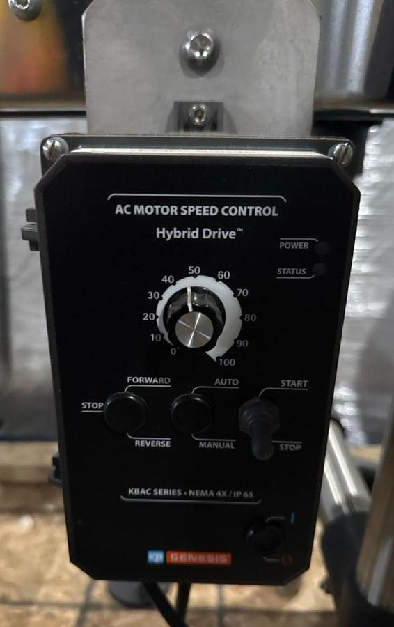 Used Used Stainless Steel 71” long x 8-1/2” wide motorized conveyor