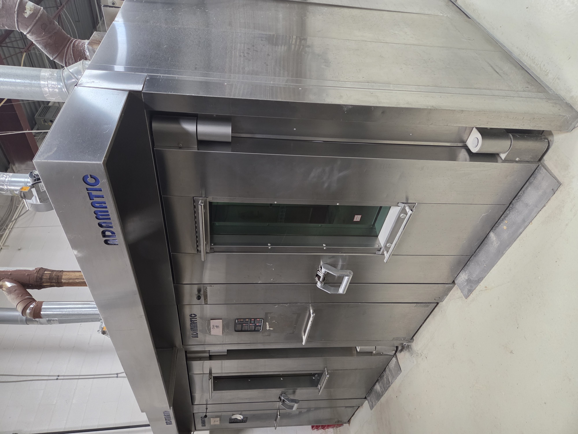 Used Used Adamatic Stainless Steel Double Rack Natural Gas Oven, Model ARO-2G