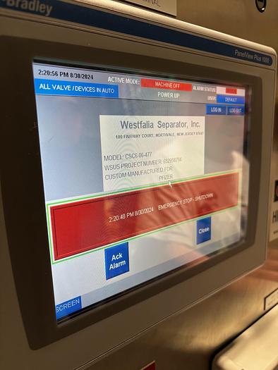 Used Used-GEA Westfalia Disc Centrifuge, Model CSC-6-06-476