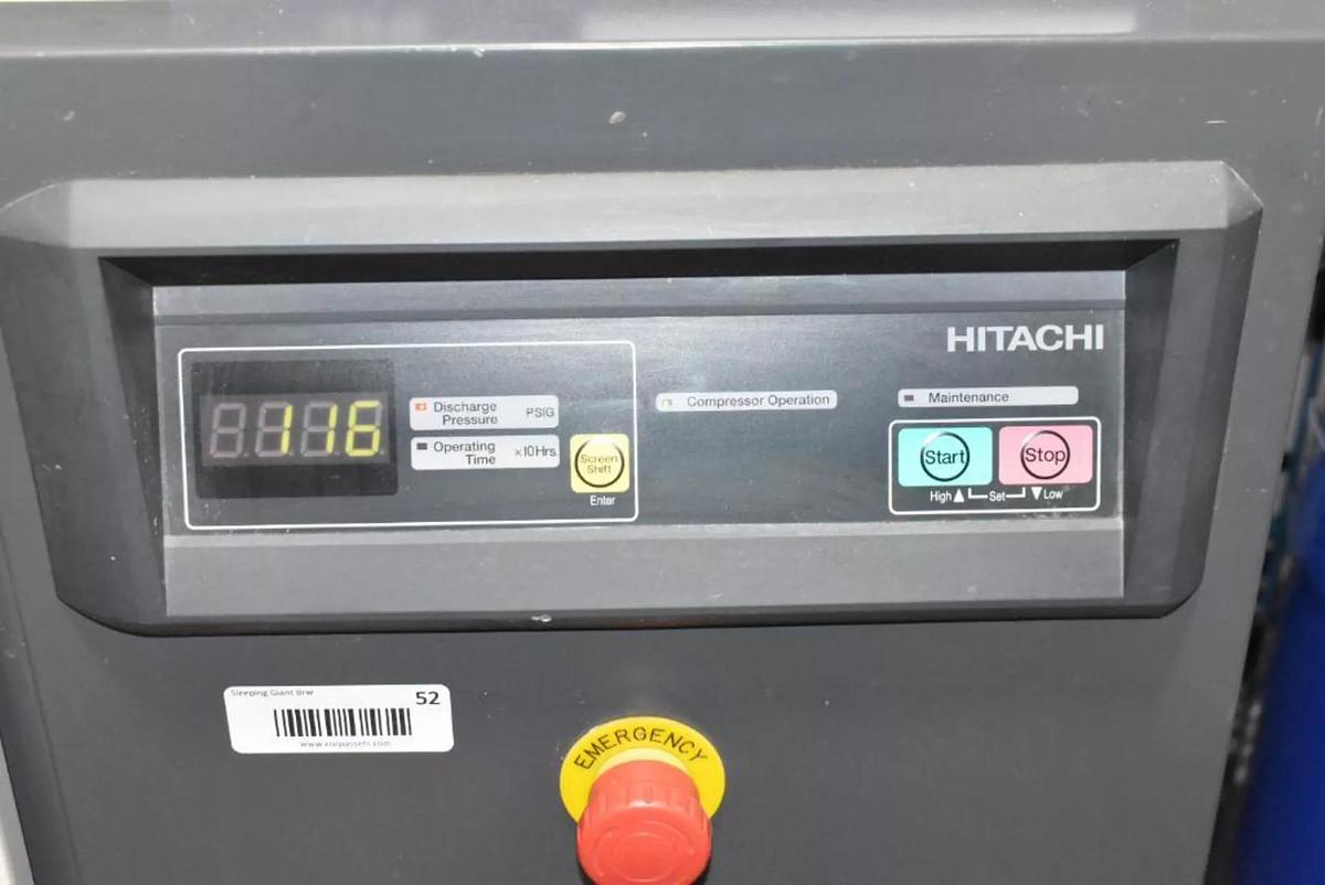 Used Used Hitachi 5 HP Rotary Screw Compressor, Model SRL-3.7 MB6LL