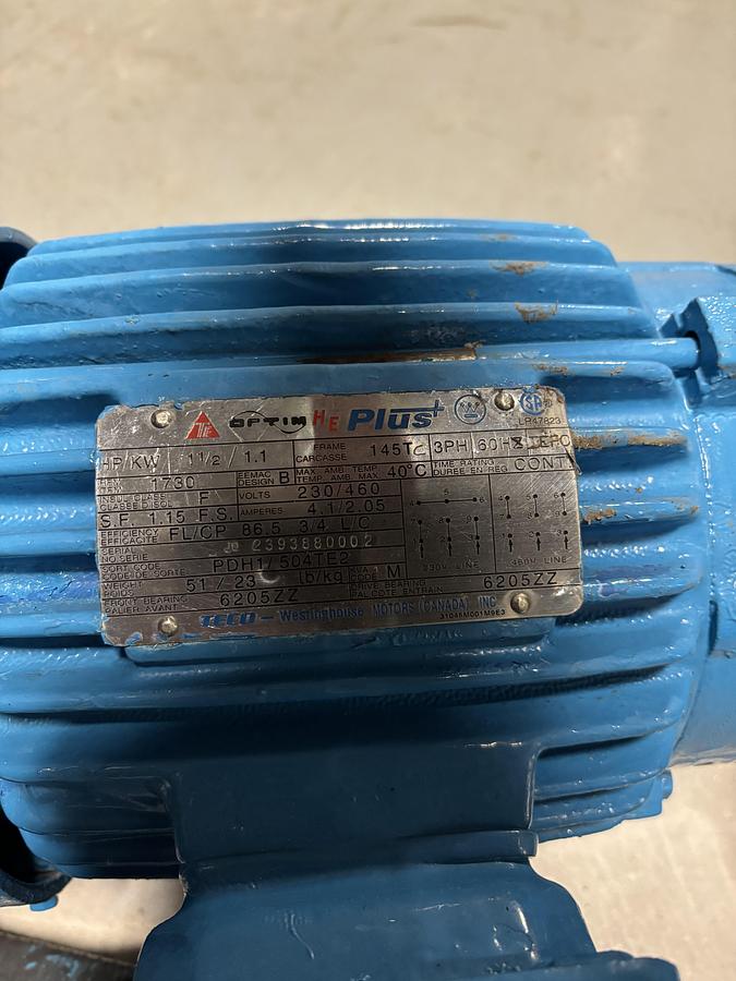 Used Used Alfa Laval Stainless Steel Rotary Lobe Pump, Model SRU1/005ID