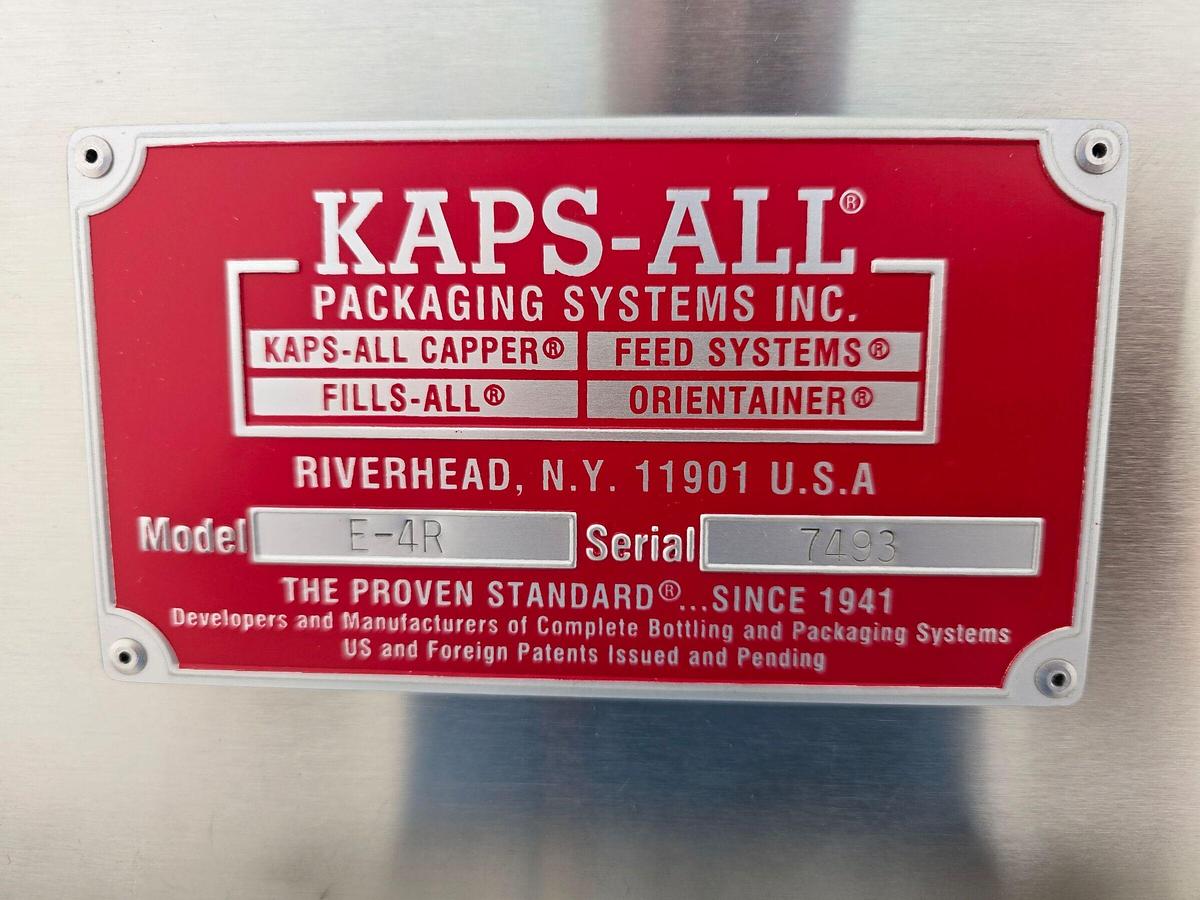 Used Used Kaps-All Automatic Inline 2 Quill Capper, Model E-4R