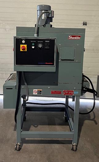 Used Used Shanklin Semi-Automatic L-Bar Sealer, Model S24B with Used Shanklin Heat Tunnel, Model T6H