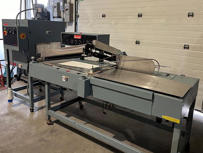 Used Used Shanklin Semi-Automatic L-Bar Sealer, Model S24B with Used Shanklin Heat Tunnel, Model T6H