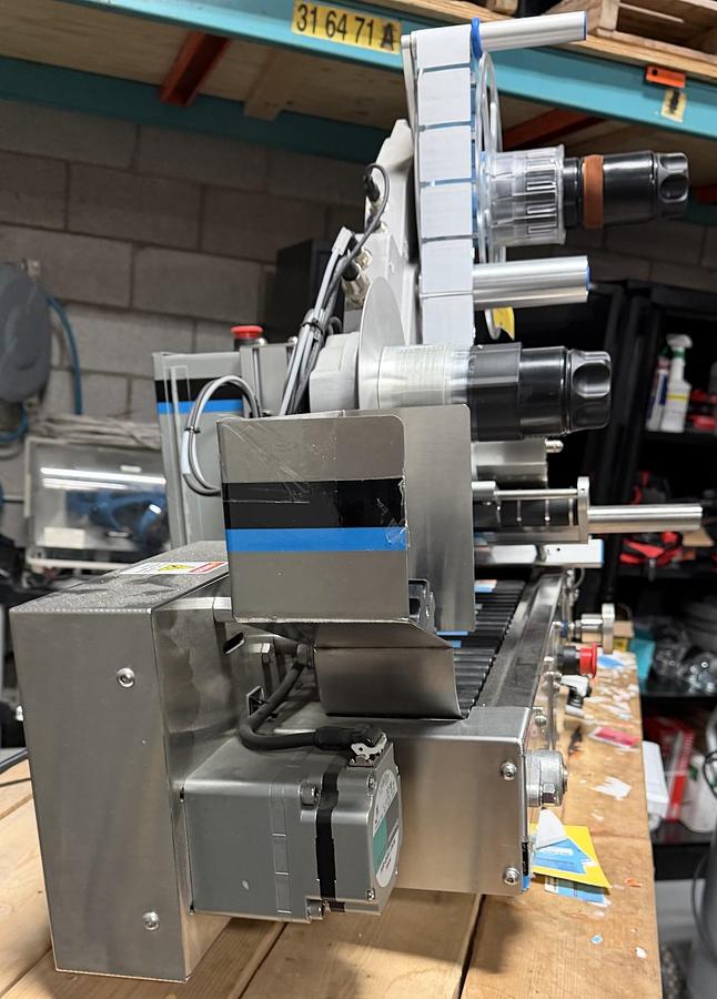 Used Used Pendergraph Table Top Automatic Pressure Sensitive Wraparound Labeling Machine for Lip Balm, Model HL30