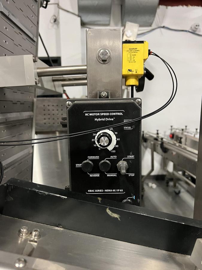 Used Used Accutek Automatic Stainless Steel 3 Quill Inline Capper with Cap Hopper and Elevator