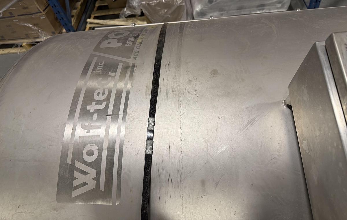 Used  Used Wolf-Tec 400 Gallon Stainless Steel Bring Mixing Tank, Model Polar Dissolver