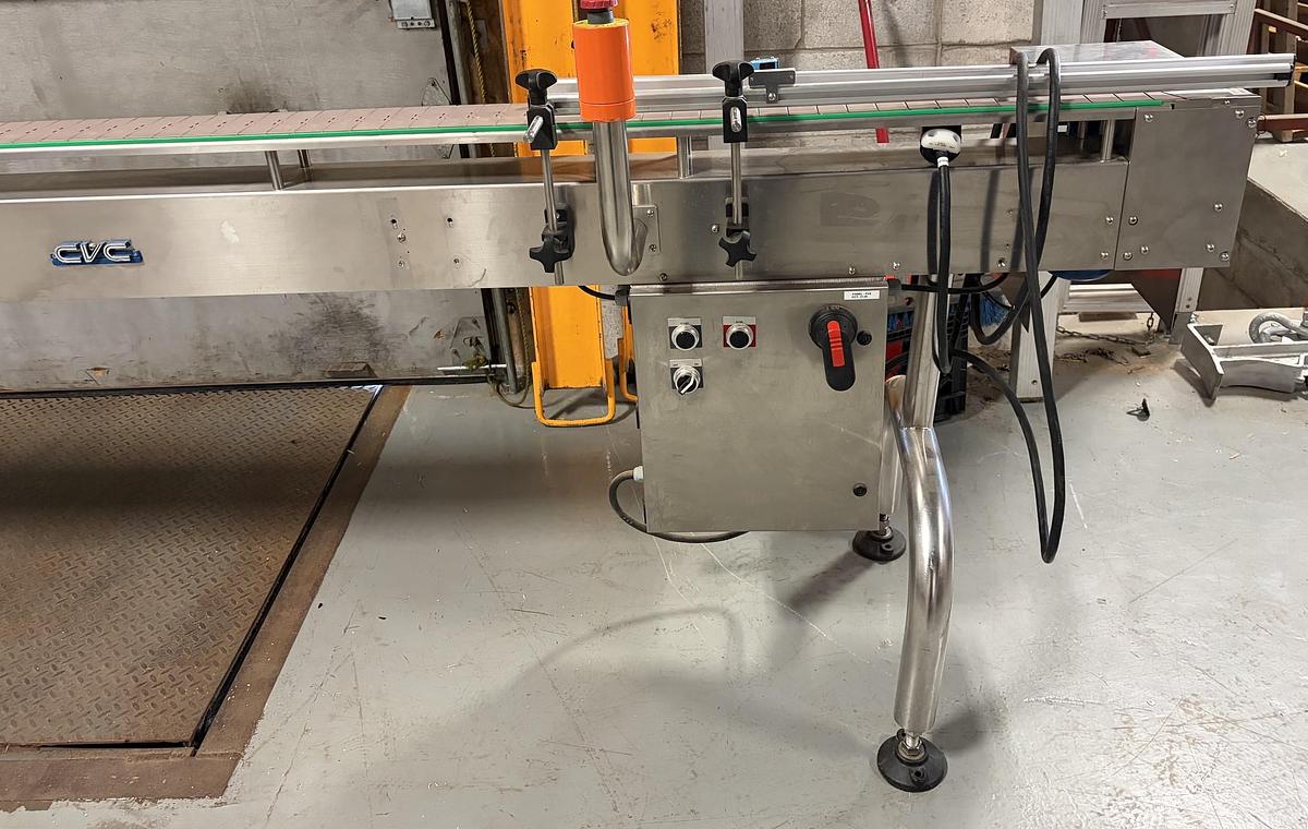 Used Used CVC 13’ Long Stainless Steel Sanitary Motorized Conveyor