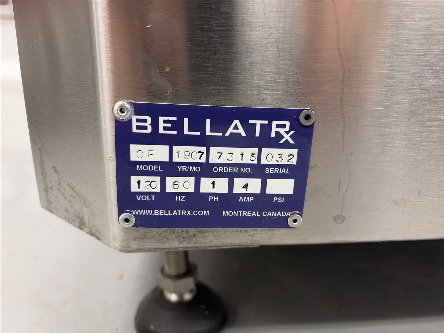 Used Used BellatRX 36" Stainless Steel Accumulating Table, Model OF