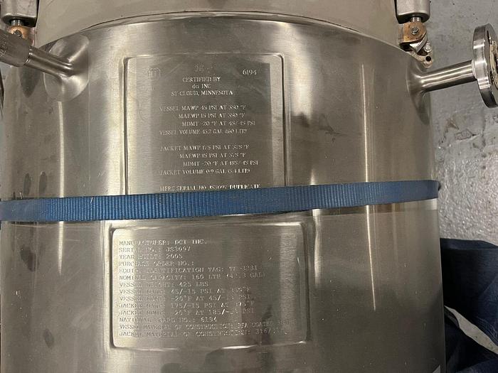 Used Used DCI 160 Liter Stainless Steel Bioreactor