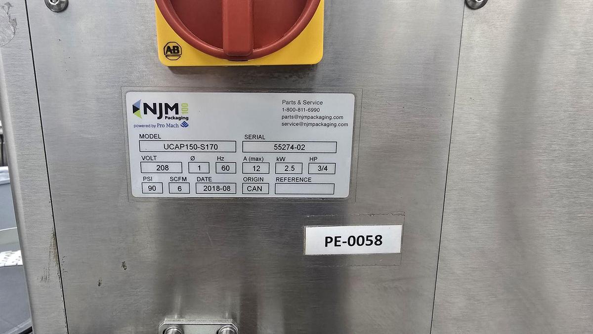 Used Used Promach - NJM Unicap 150 Automatic Stainless Steel 4 Quill Capper, Model UCAP-150-S170