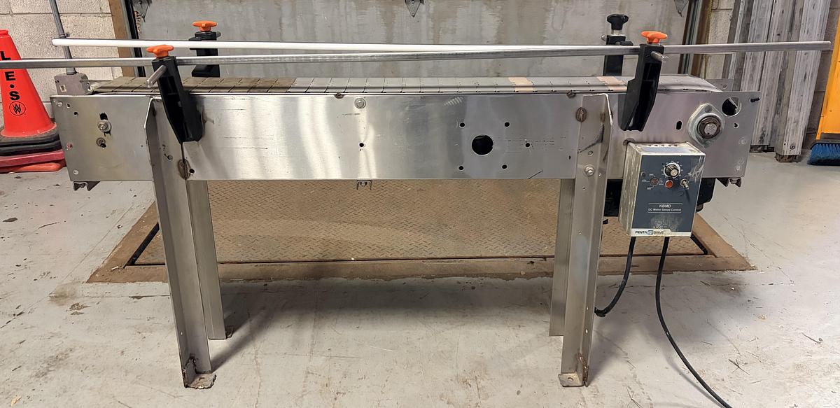 Used Used 6’ Long x 4-1/2” Wide Stainless Steel Motorized Conveyor