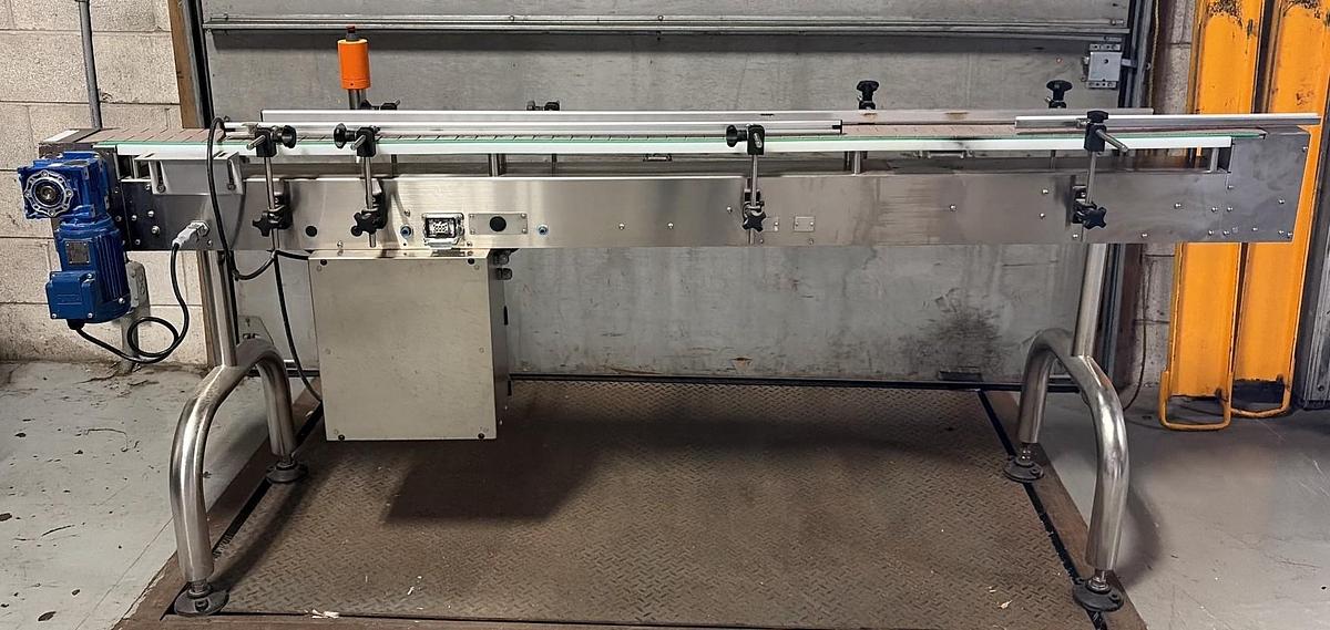 Used Used CVC 8’ Long Stainless Steel Sanitary Motorized Conveyor