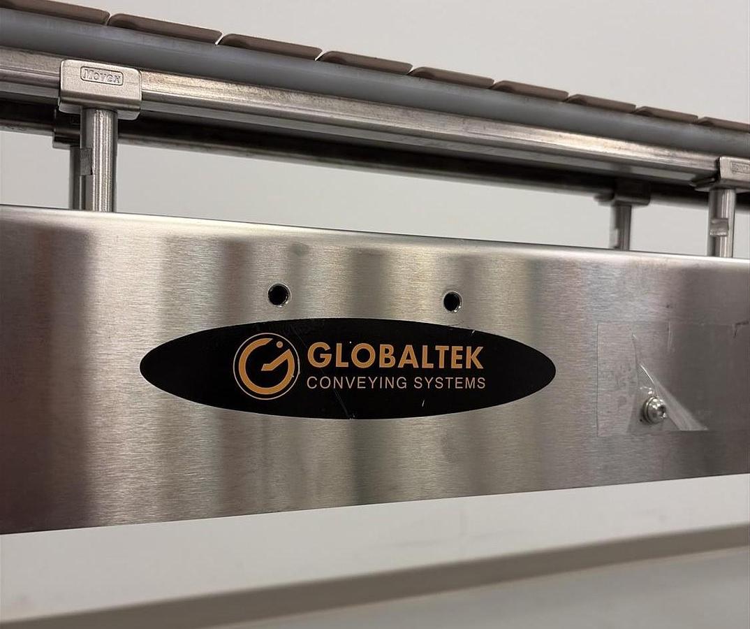 Used Used Globaltek 8’ Long Stainless Steel Sanitary Motorized Conveyor