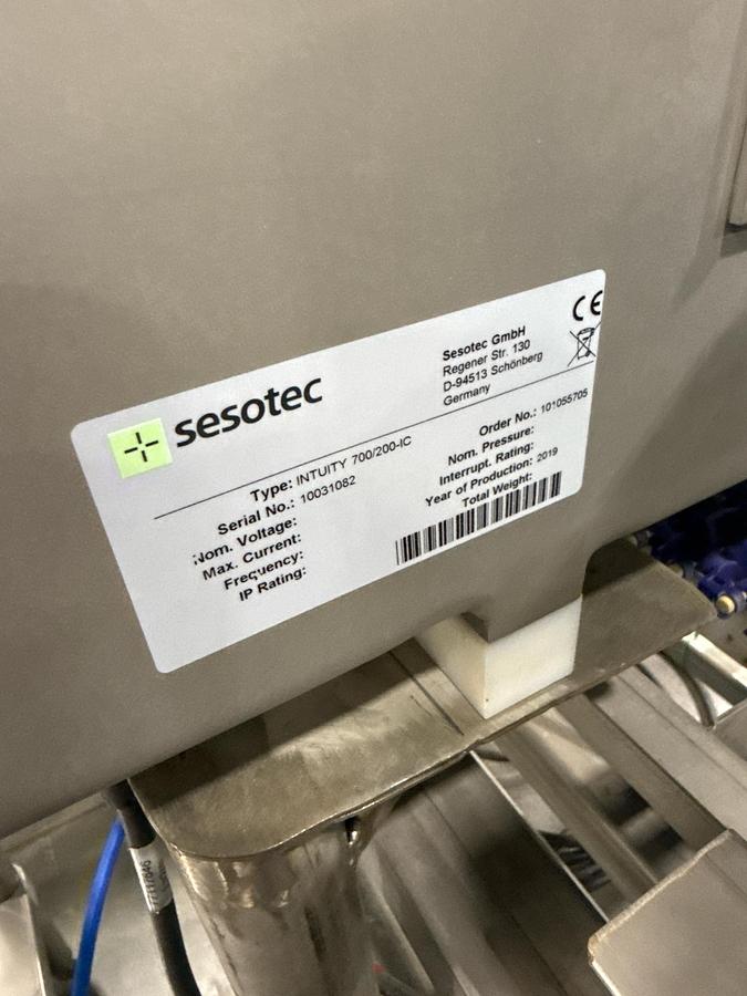 Used Used Sesotec Intuity Series Inline Belt Metal Detector, Model Intuity 700/200-IC
