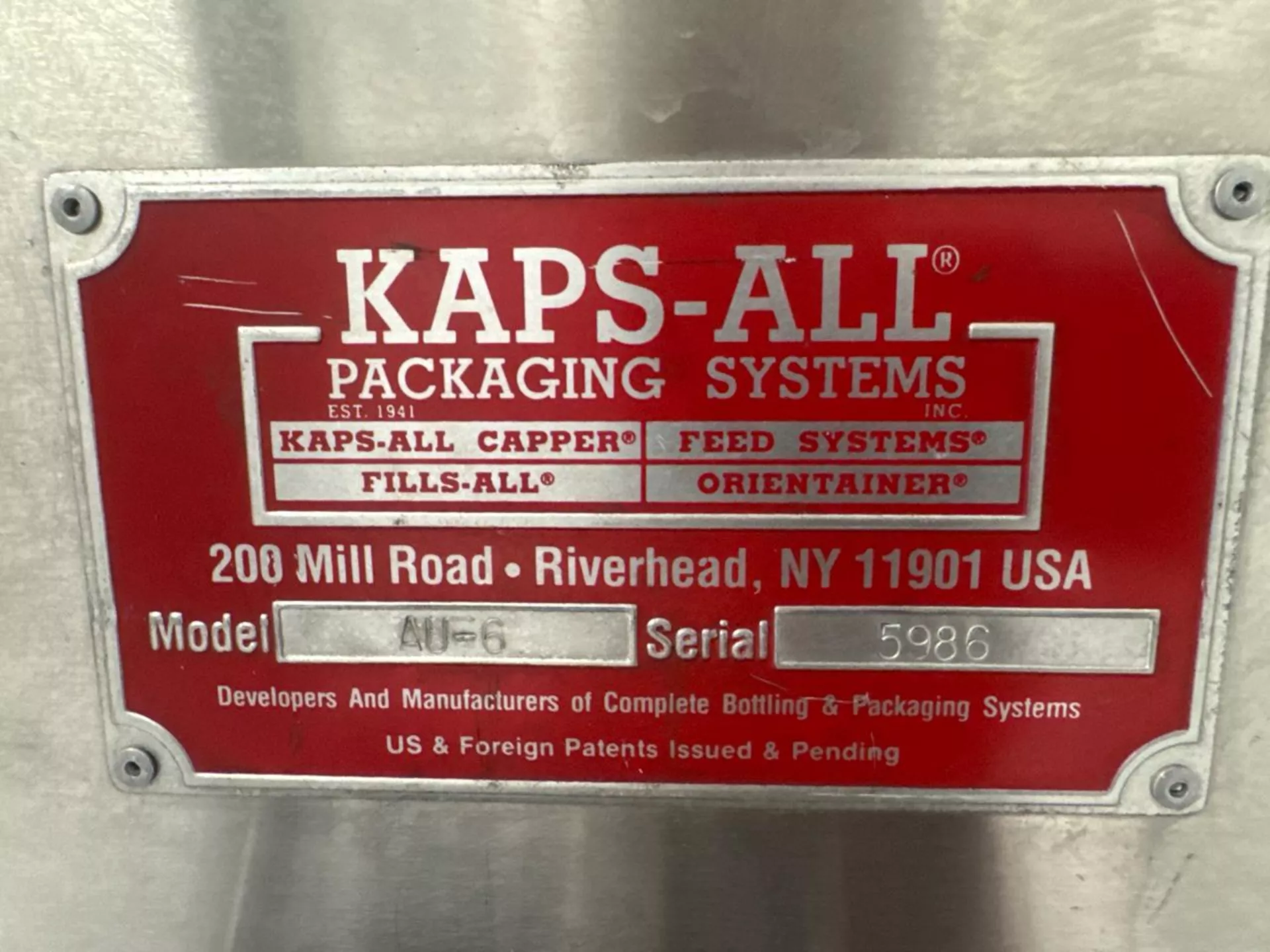 Used Used Kaps All Bottle Unscrambler, Model AU-6