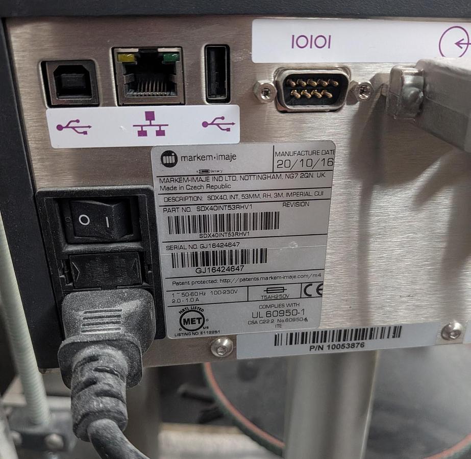 Used Used Universal Labeling High Speed Wraparound Pressure Sensitive Labeler, Model R320