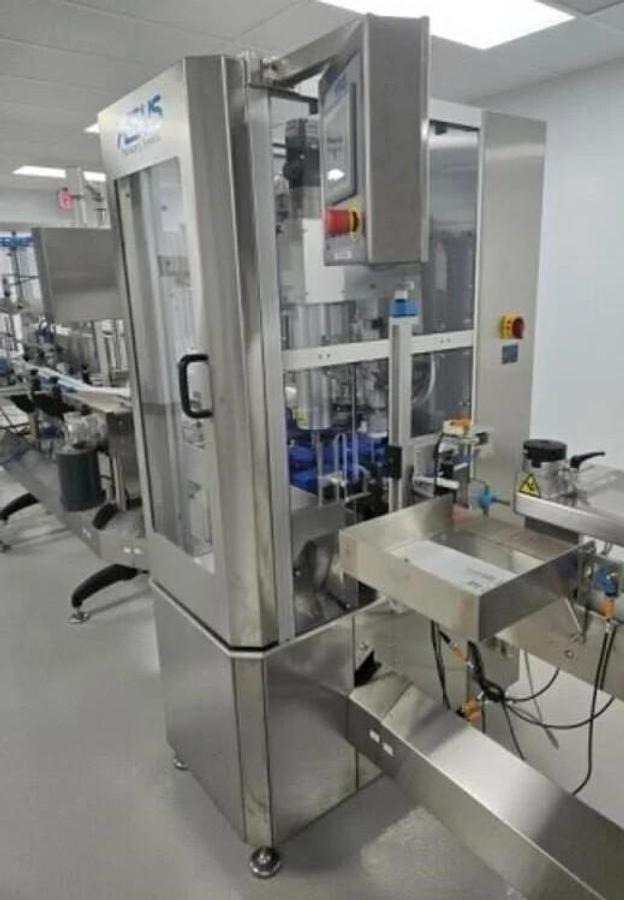 Used Used Aesus Automatic Stainless Steel Push Through (Chuck) 2 Station Capper, Model ECO-STARCAP