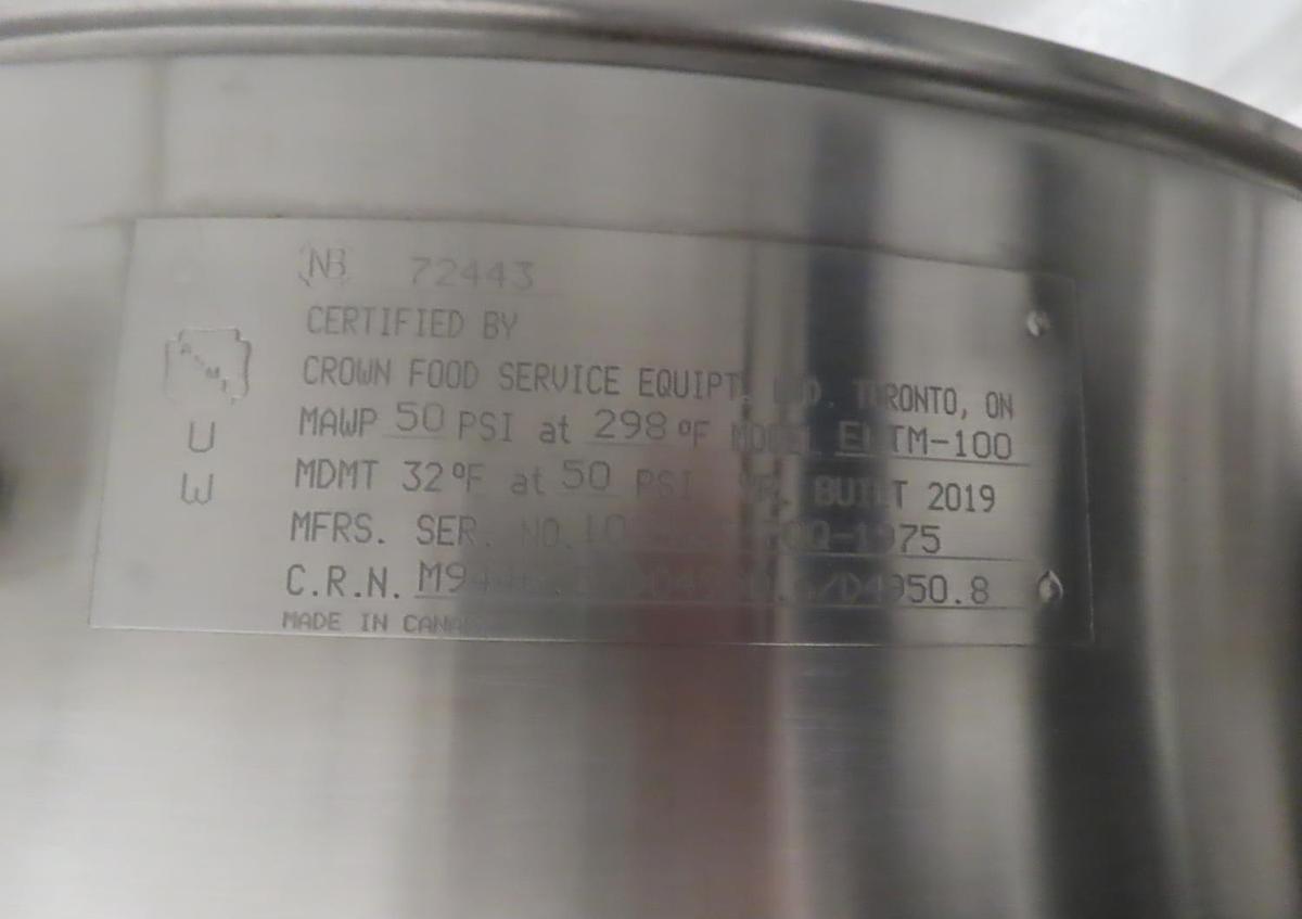 Used Used Crown 100 G Stainless Steel Electric Mixing Kettle, Model ELTM-100