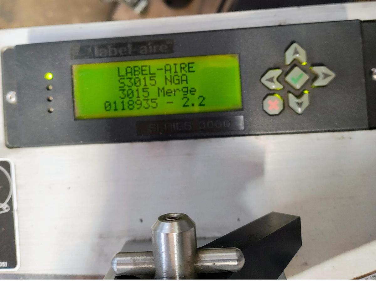 Used Used Label Aire Wipe on Pressure Sensitive Labeler, Model 3015ND-6” 12” LH