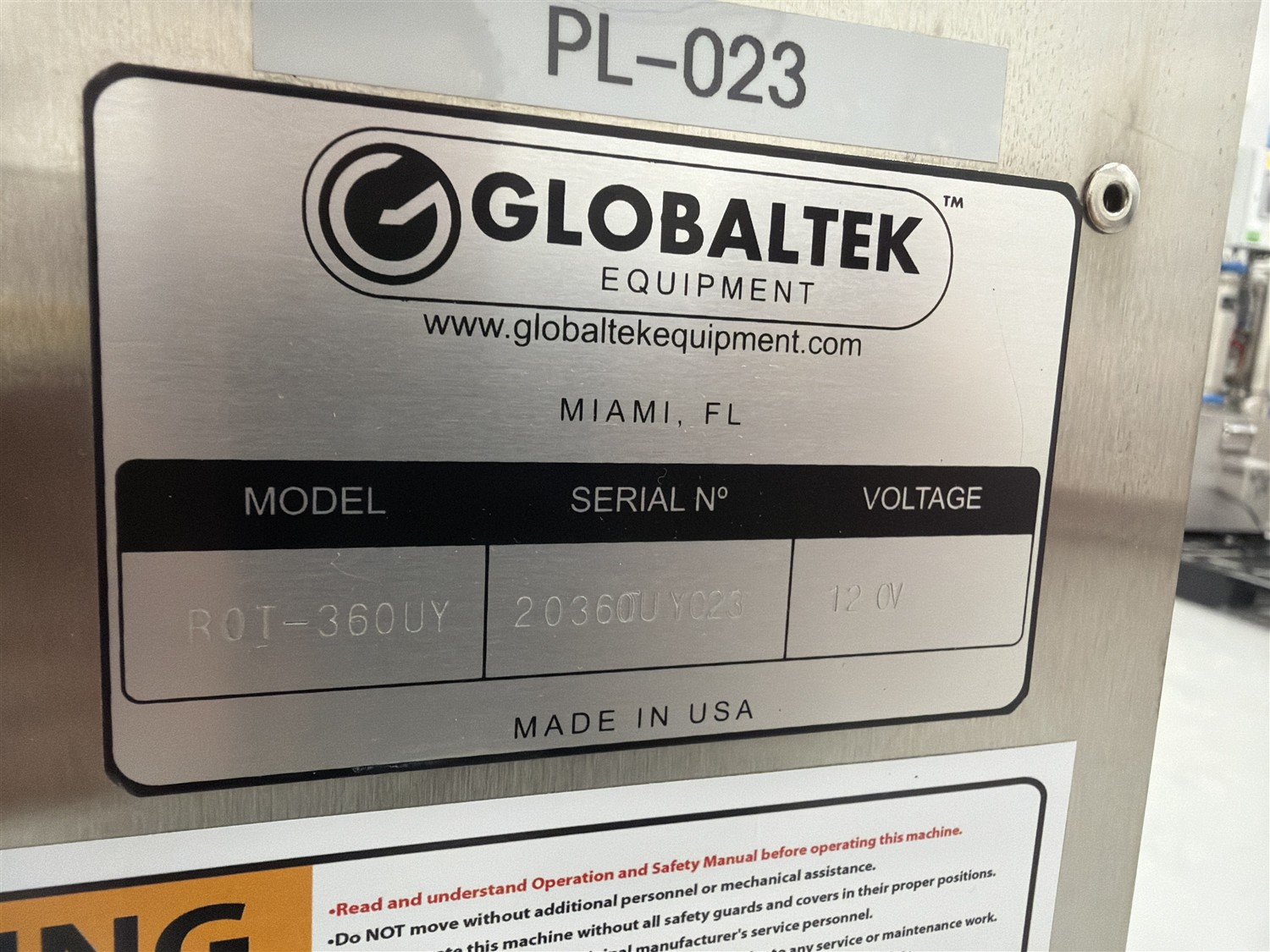 Used Used Globaltech 36” Stainless Steel Accumulating Table, Model ROT-36OUY