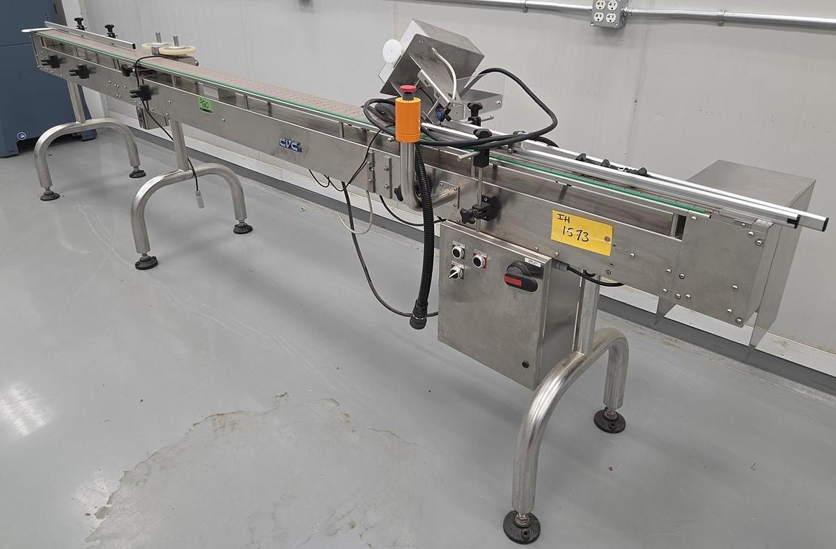 Used Used CVC 13’ Long Stainless Steel Sanitary Motorized Conveyor