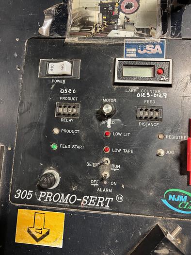 Used Used NJM/CLI Pressure Sensitive Adjustable Labeling Head, Model 305 Promo-Sert