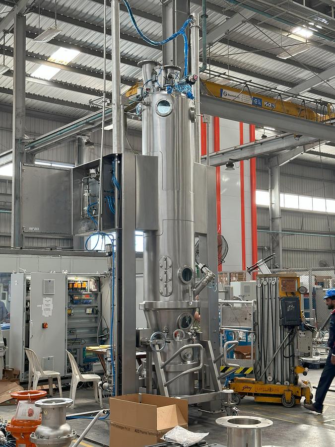 UNUSED ACG STAINLESS STEEL FLUID BED PROCESSOR, MODEL FBC 125 XꞏONE