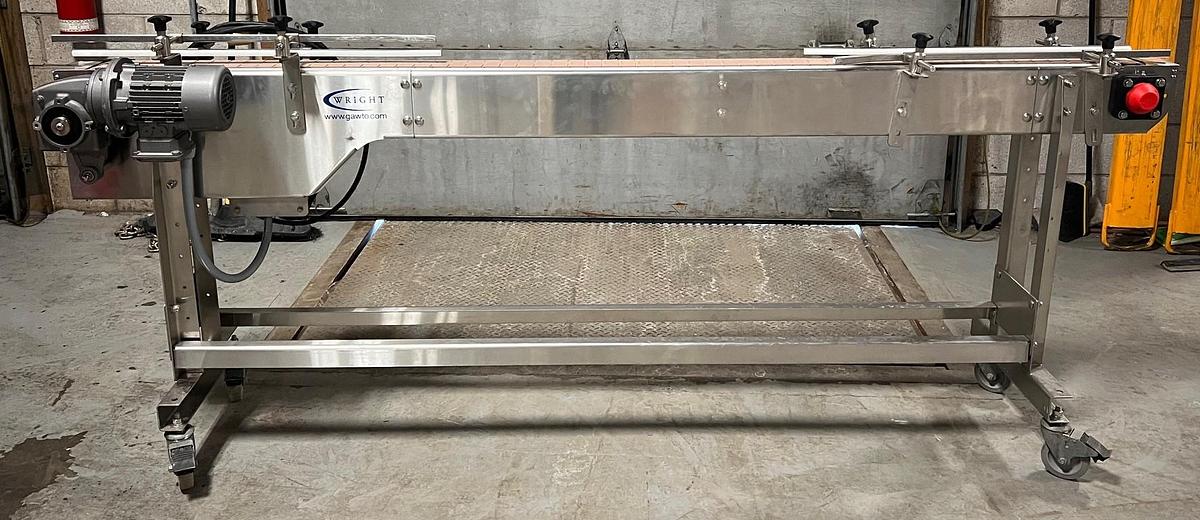 Used Used Wright 8’ Long Stainless Steel Motorized Conveyor
